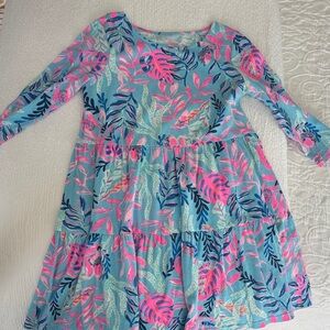 Lilly Pulitzer Pink and Blue Kids Dress long sleeve cotton. So adorable!